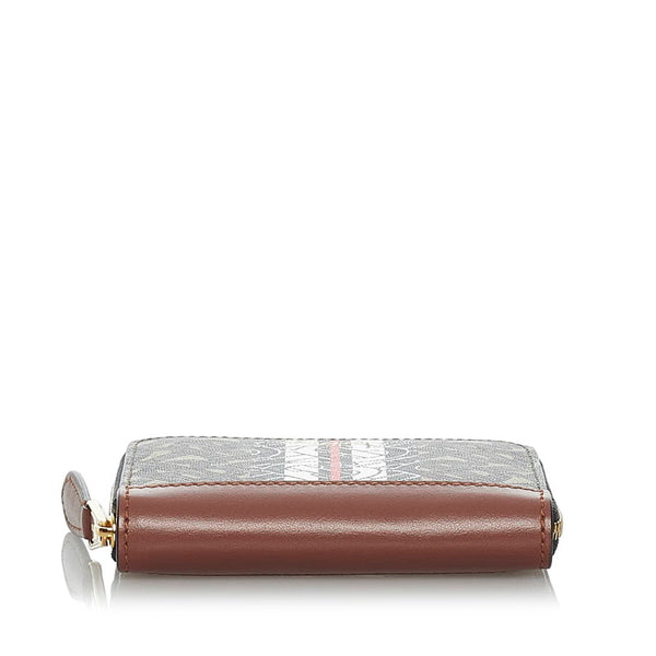 バーバリー TB モノグラム コインケース カードケース コンパクトウォレット ブラウン PVC レザー レディース BURBERRY 【中古】