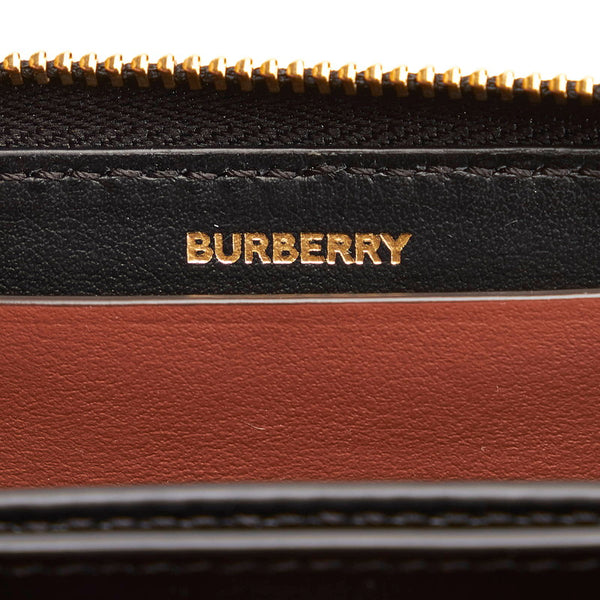バーバリー TB モノグラム コインケース カードケース コンパクトウォレット ブラウン PVC レザー レディース BURBERRY 【中古】