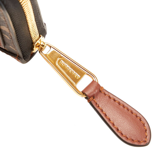 バーバリー TB モノグラム コインケース カードケース コンパクトウォレット ブラウン PVC レザー レディース BURBERRY 【中古】