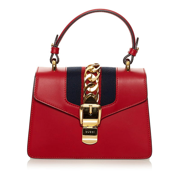 グッチ シルヴィ ハンドバッグ ショルダーバッグ 2WAY 470270 レッド レザー レディース GUCCI 【中古】