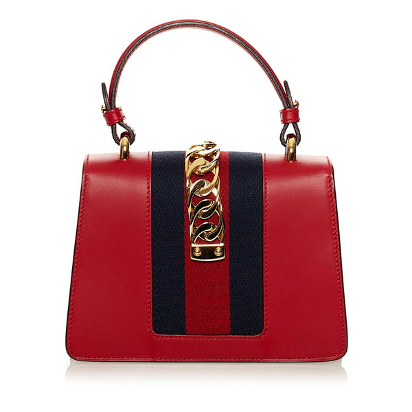 グッチ シルヴィ ハンドバッグ ショルダーバッグ 2WAY 470270 レッド レザー レディース GUCCI 【中古】