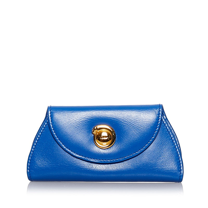 カルティエ マスト キーケース ブルー レザー レディース CARTIER 【中古】