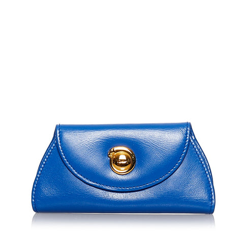 カルティエ マスト キーケース ブルー レザー レディース CARTIER 【中古】