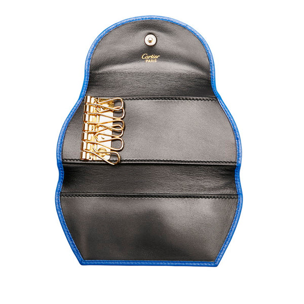 カルティエ マスト キーケース ブルー レザー レディース CARTIER 【中古】