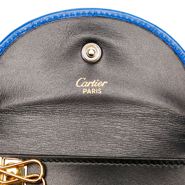 カルティエ マスト キーケース ブルー レザー レディース CARTIER 【中古】