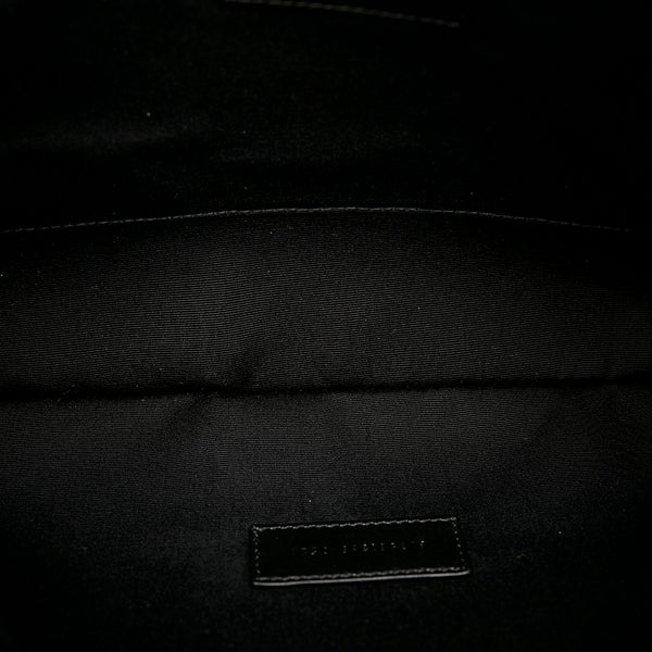 サンローラン リヴゴーシュ クラッチバッグ アイボリー ブラック PVC レザー レディース SAINT LAURENT 【中古】