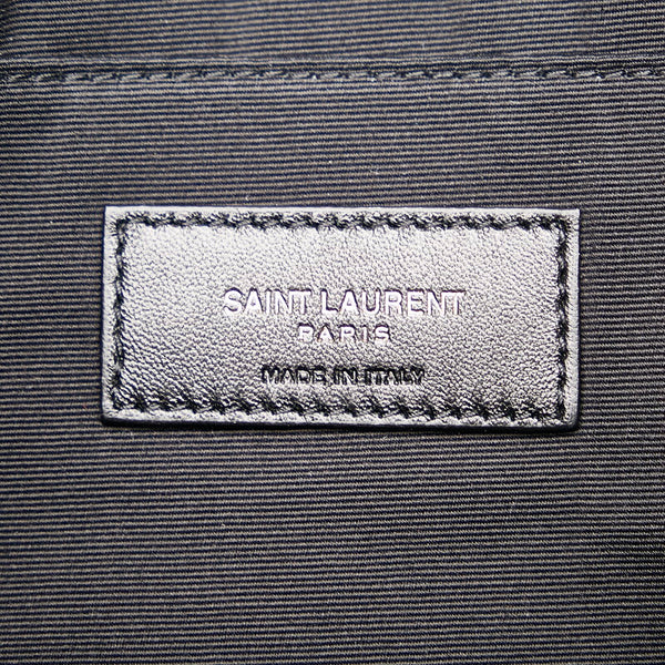 サンローラン リヴゴーシュ クラッチバッグ アイボリー ブラック PVC レザー レディース SAINT LAURENT 【中古】