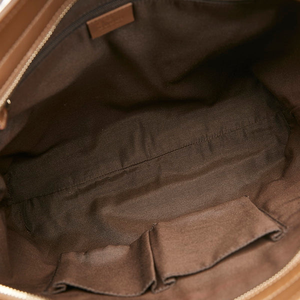 グッチ GGキャンバス トートバッグ ショルダーバッグ 2WAY 388929 ベージュ ブラウン キャンバス レザー レディース GUCCI 【中古】