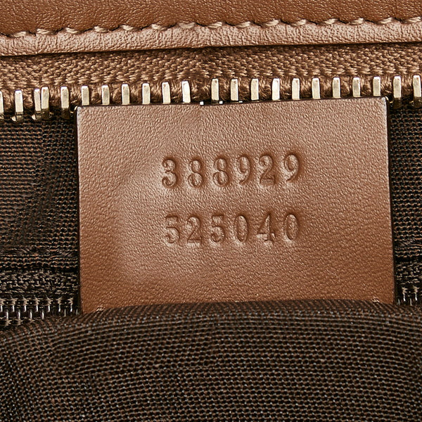 グッチ GGキャンバス トートバッグ ショルダーバッグ 2WAY 388929 ベージュ ブラウン キャンバス レザー レディース GUCCI 【中古】