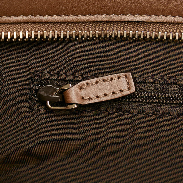 グッチ GGキャンバス トートバッグ ショルダーバッグ 2WAY 388929 ベージュ ブラウン キャンバス レザー レディース GUCCI 【中古】