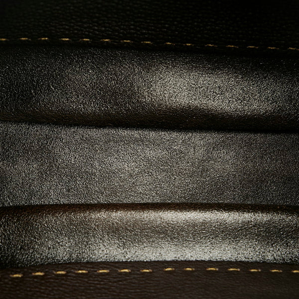 フェンディ セレリア 編み込みハンドル ショルダーバッグ 8BR582 ブラウン レザー レディース FENDI 【中古】