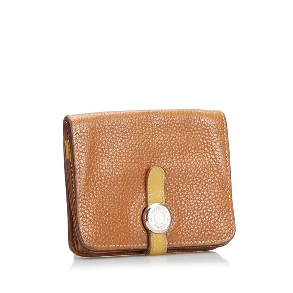 エルメス ドゴン コンパクト コインケース カードケース ブラウン トゴ レディース HERMES 【中古】