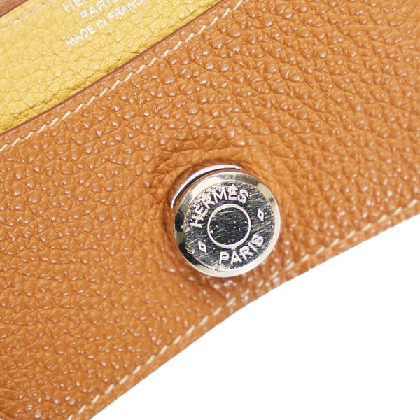 エルメス ドゴン コンパクト コインケース カードケース ブラウン トゴ レディース HERMES 【中古】