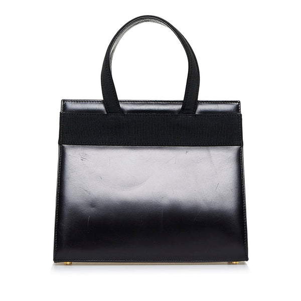 サルヴァトーレフェラガモ ヴァラリボン ハンドバッグ ショルダーバッグ 2WAY BA21 4178 ブラック レザー レディース Salvatore Ferragamo 【中古】