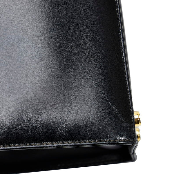 サルヴァトーレフェラガモ ヴァラリボン ハンドバッグ ショルダーバッグ 2WAY BA21 4178 ブラック レザー レディース Salvatore Ferragamo 【中古】