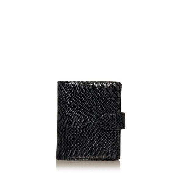 ルイ ヴィトン アジェンダミニ 手帳 ブラック リザード レディース LOUIS VUITTON 【中古】