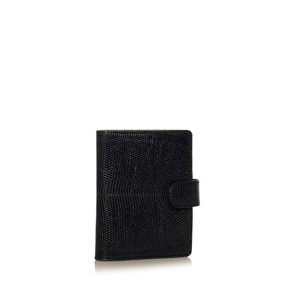 ルイ ヴィトン アジェンダミニ 手帳 ブラック リザード レディース LOUIS VUITTON 【中古】
