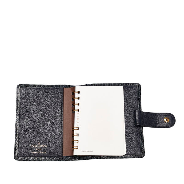 ルイ ヴィトン アジェンダミニ 手帳 ブラック リザード レディース LOUIS VUITTON 【中古】
