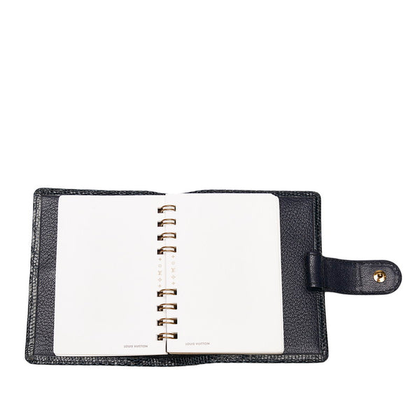 ルイ ヴィトン アジェンダミニ 手帳 ブラック リザード レディース LOUIS VUITTON 【中古】