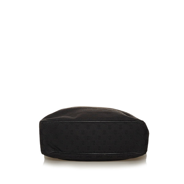 グッチ GGキャンバス ジャッキー ハンドバッグ 145818 ブラック キャンバス レザー レディース GUCCI 【中古】