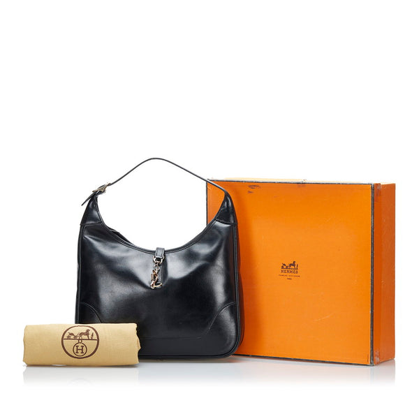 エルメス トリム31 ショルダーバッグ ブラック レザー レディース HERMES 【中古】