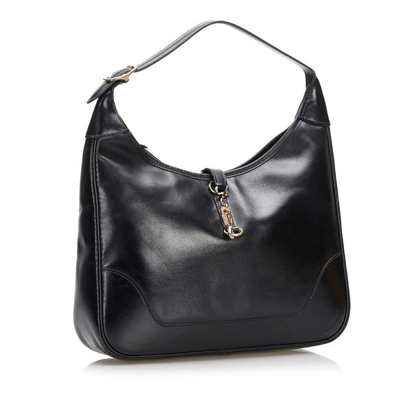 エルメス トリム31 ショルダーバッグ ブラック レザー レディース HERMES 【中古】