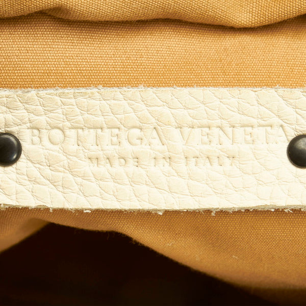 ボッテガヴェネタ 斜め掛け ショルダーバッグ ホワイト レザー キャンバス メンズ BOTTEGAVENETA 【中古】