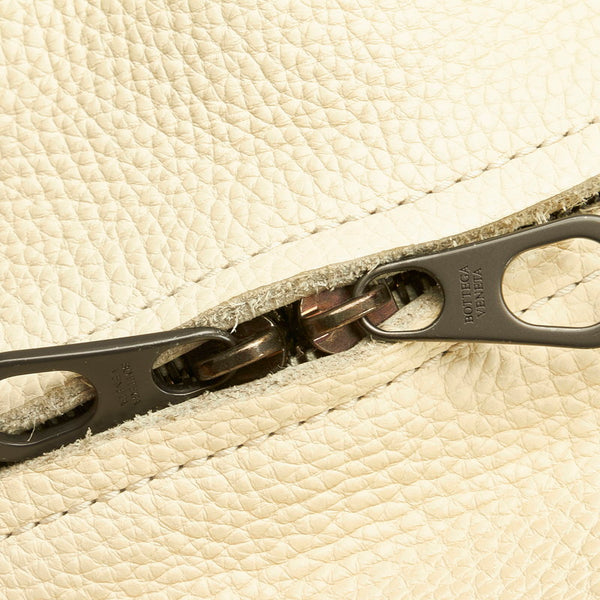 ボッテガヴェネタ 斜め掛け ショルダーバッグ ホワイト レザー キャンバス メンズ BOTTEGAVENETA 【中古】