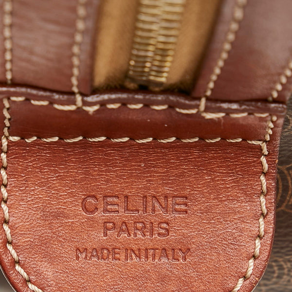 セリーヌ マカダム ハンドバッグ ミニボストンバッグ ブラウン PVC レザー レディース CELINE 【中古】