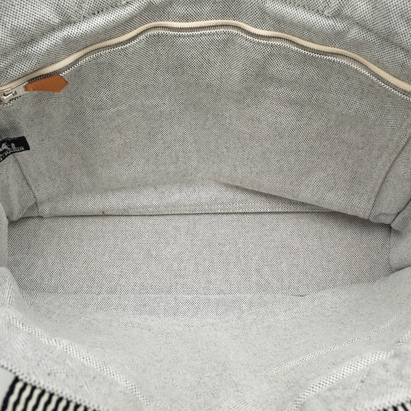 エルメス ニューフールトゥMM ハンドバッグ トートバッグ ホワイト ブラック トワルアッシュ レディース HERMES 【中古】