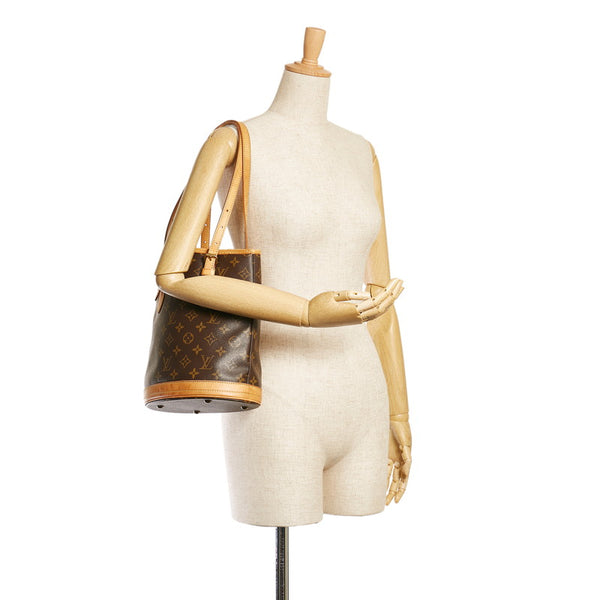 ルイ ヴィトン モノグラム バケットPM トートバッグ M42238 ブラウン PVC レザー レディース LOUIS VUITTON 【中古】