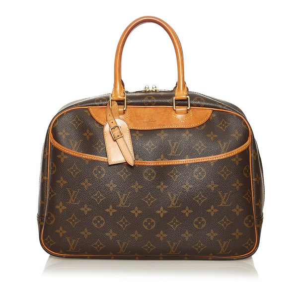 ルイ ヴィトン モノグラム ドーヴィル ハンドバッグ M47270 ブラウン PVC レザー レディース LOUIS VUITTON 【中古】