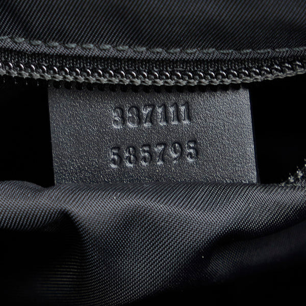 グッチ シェリーライン 斜め掛け ショルダーバッグ 387111 ブラック キャンバス レザー レディース GUCCI 【中古】