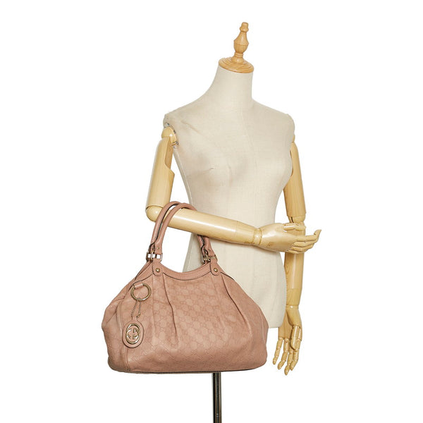 グッチ グッチシマ スーキー ハンドバッグ 211944   ピンク レザー レディース GUCCI 【中古】
