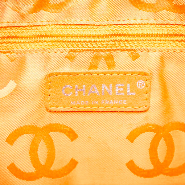 シャネル カンボン ボーリング ハンドバッグ ショルダーバッグ ダークブラウン ベージュ レザー レディース CHANEL 【中古】