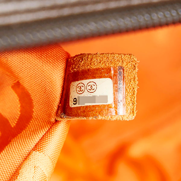 シャネル カンボン ボーリング ハンドバッグ ショルダーバッグ ダークブラウン ベージュ レザー レディース CHANEL 【中古】