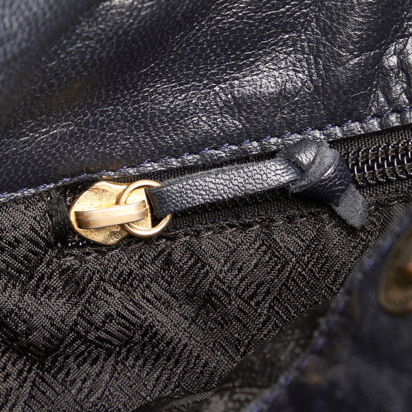 ボッテガヴェネタ イントレチャート ハンドバッグ ブラック レザー レディース BOTTEGAVENETA 【中古】