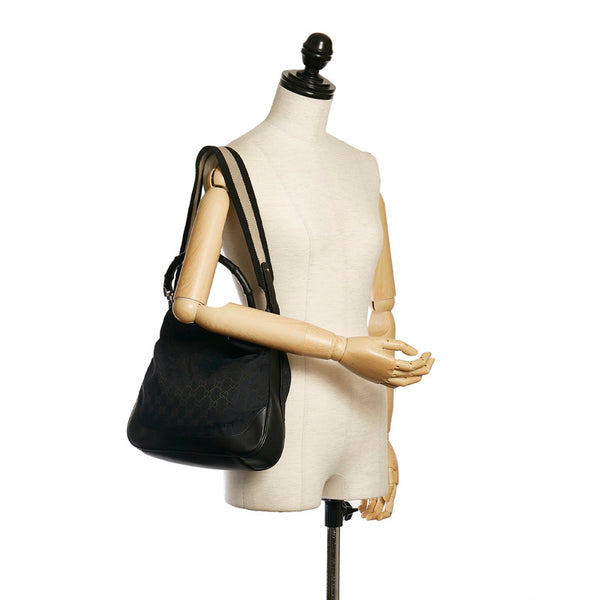 グッチ GGキャンバス バンブー ハンドバッグ ショルダーバッグ 2WAY 001 4095 ブラック キャンバス レザー レディース GUCCI 【中古】