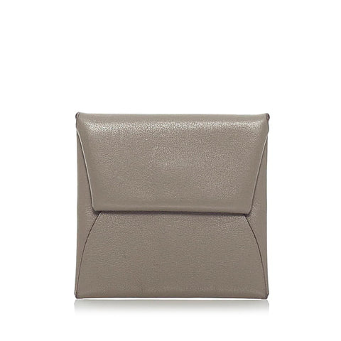 エルメス バスティア コインケース グレージュ レッド レザー レディース HERMES 【中古】