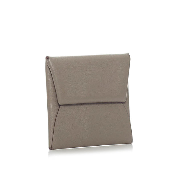 エルメス バスティア コインケース グレージュ レッド レザー レディース HERMES 【中古】