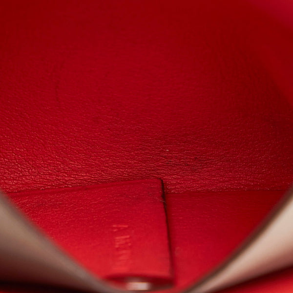 エルメス バスティア コインケース グレージュ レッド レザー レディース HERMES 【中古】