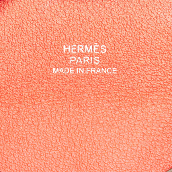 エルメス バスティア コインケース グレージュ レッド レザー レディース HERMES 【中古】