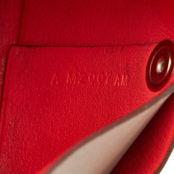 エルメス バスティア コインケース グレージュ レッド レザー レディース HERMES 【中古】