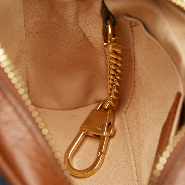 グッチ GGジャガード オフディア 斜め掛け ショルダーバッグ 517350 ブルー ブラウン レザー デニム レディース GUCCI 【中古】