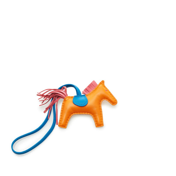 エルメス ロデオPM バッグチャーム 064929CA オレンジ ローズ アザレ ブルー アニョーミロ レディース HERMES 【中古】