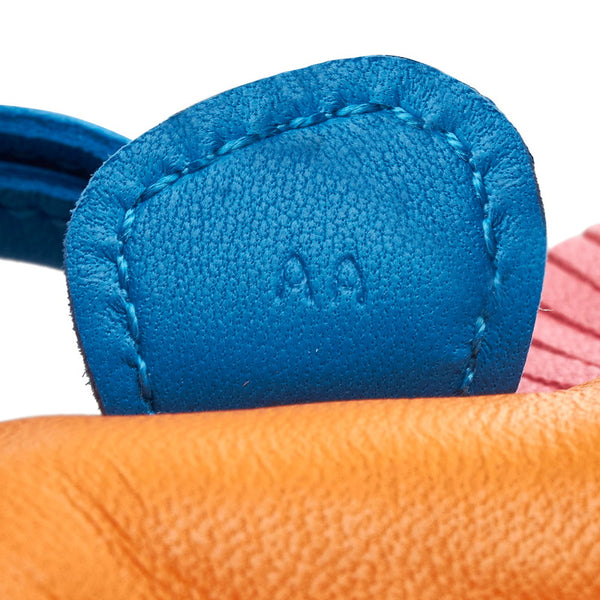 エルメス ロデオPM バッグチャーム 064929CA オレンジ ローズ アザレ ブルー アニョーミロ レディース HERMES 【中古】