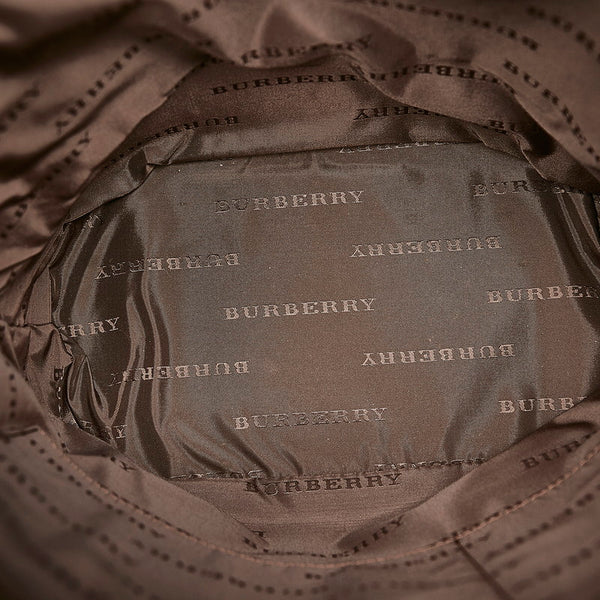 バーバリー ノバチェック シャドーホース トートバッグ ベージュ ブラック キャンバス レザー レディース BURBERRY 【中古】