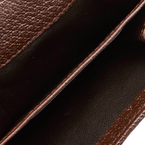 グッチ GGキャンバス 二つ折り財布 112716 ベージュ ブラウン キャンバス レザー レディース GUCCI 【中古】