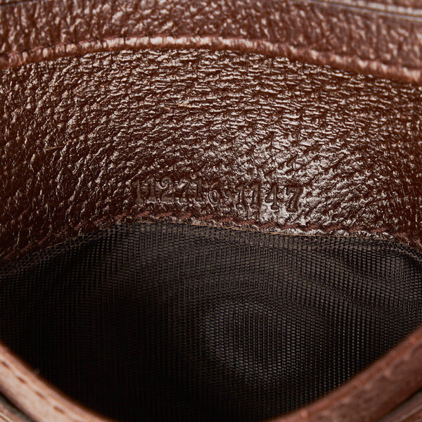 グッチ GGキャンバス 二つ折り財布 112716 ベージュ ブラウン キャンバス レザー レディース GUCCI 【中古】