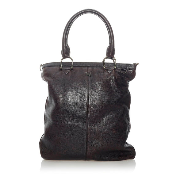 バーバリー ノバチェック トートバッグ ショルダーバッグ 2WAY ブラウン レザー メンズ BURBERRY 【中古】